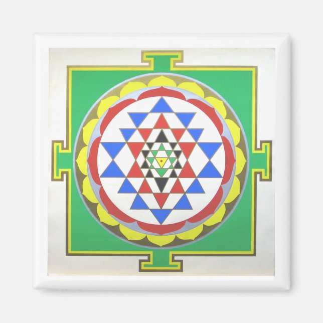 Aimant Sri Yantra - Couleurs précises (Devant)