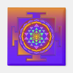 Aimant SRI YANTRA pleine couleur + vos idées