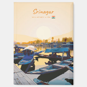 Aimant Srinagar, Inde - Bateaux Shikara du lac Dal Plat