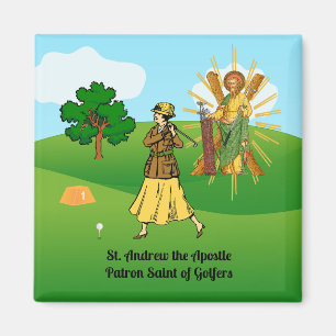 Aimant St. Andrew et Lady Golfer haut de gamme