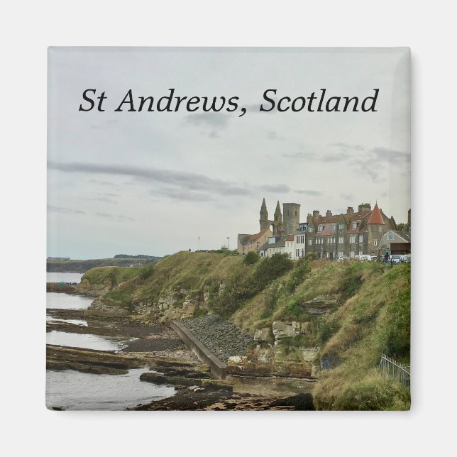 Aimant St Andrews Scotland Town Skyline Vue depuis Castle (Devant)