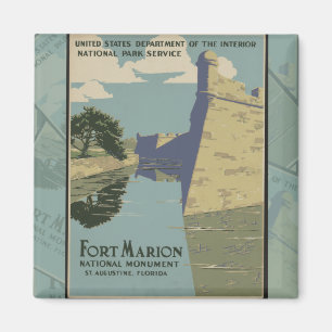 Aimant St. Augustine Florida Poster du fort espagnol