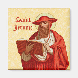 Aimant St. Jérôme en cardinal avec un livre (P 004)