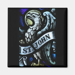 Aimant St John l'art en verre souillé d'évangéliste