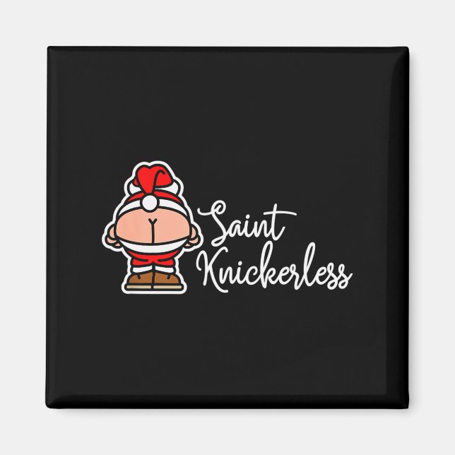 Aimant St. Knickerless Drôle de Santa Claus Noël en Fête (Devant)