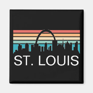 AIMANT ST. LOUIS MISSOURI SKYLINE VINTAGE SUNSET