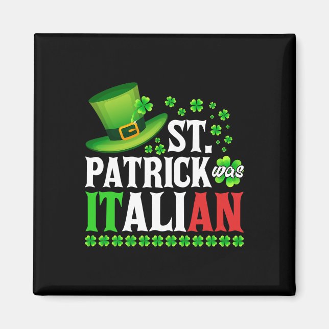 Aimant St Patrick Était Italien St Patrick's Day Casquett (Devant)