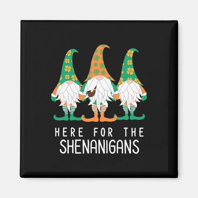 Aimant St Patrick Gnome Irlandais Day Shenanigan Leprecha (Devant)