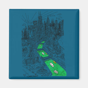 Aimant St patrick’s day chicago graphic river green irlan