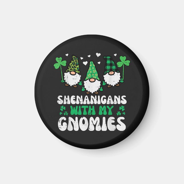 Aimant St Patrick Shenanigans avec des gnomes Gnomies (Devant)