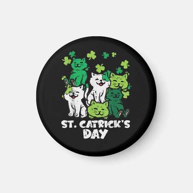 Aimant St Patricks Catricks Day Cats Saint Pattys (Devant)