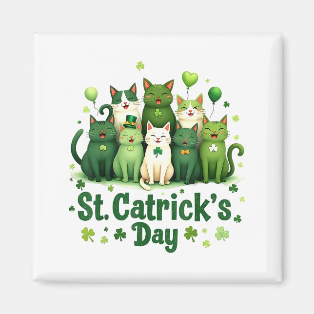 Aimant St Patricks Catricks Day Chats Saint Pattys Femmes (Devant)