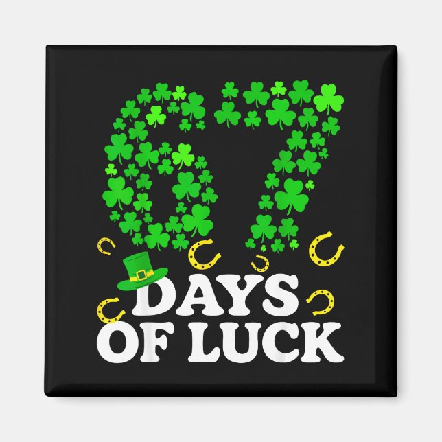 Aimant St Patricks Day 67 Jours De Chance Hommes Femmes I (Devant)