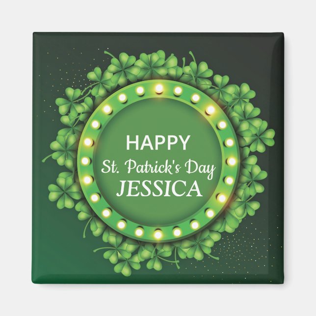 Aimant St. Patrick's Day Green Vine Shamrock Irish Party (Devant)