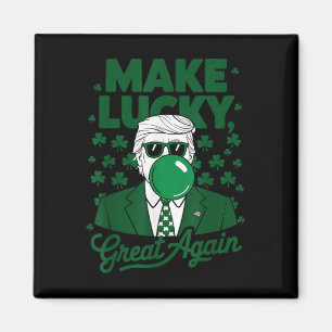 Aimant St. Patricks Day Irlandais Trump Bubble Gum drôle