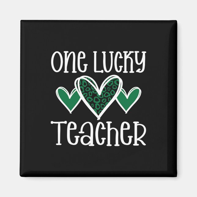 Aimant St. Patricks Day Professeur chanceux Coeur Emprein (Devant)