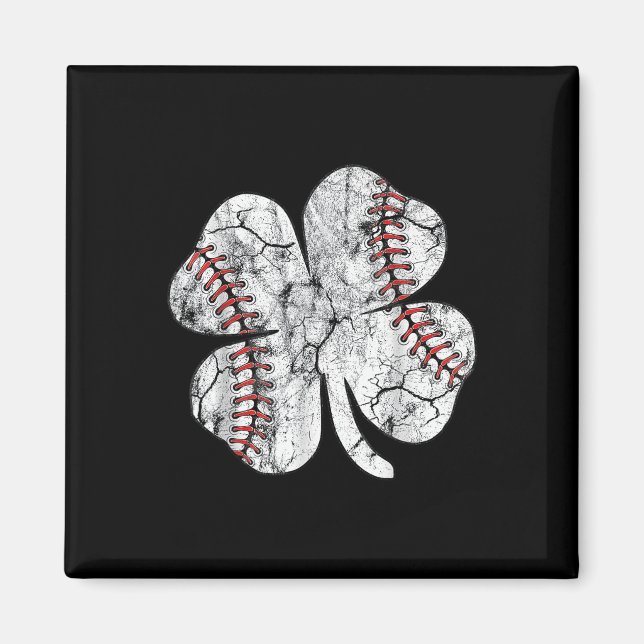 Aimant St. Patricks Day Shamrock Baseball Saint Paddys Ki (Devant)