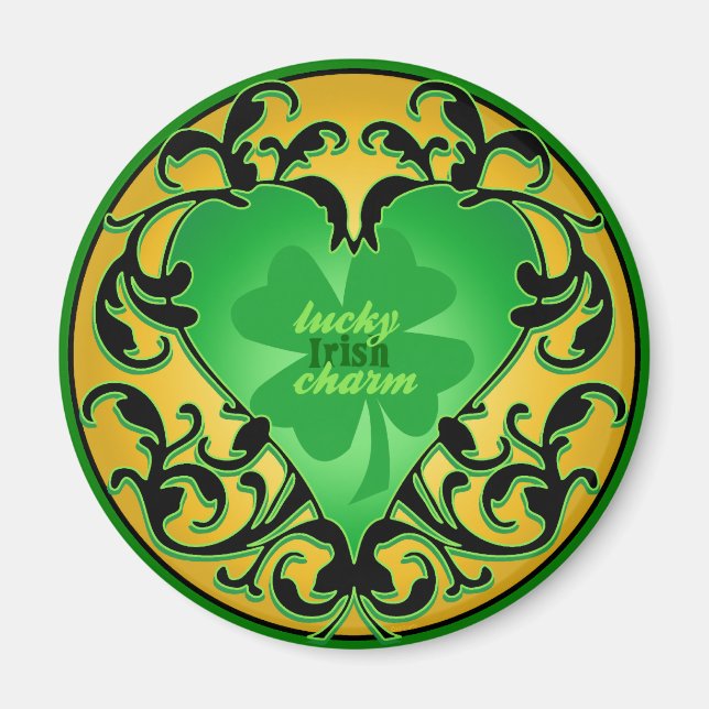 Aimant St. Patrick's Heart Lucky Charm (Devant)
