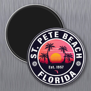 Aimant St. Pete Beach Floride Retro Sunset Souvenirs 60s