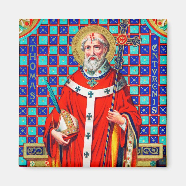 Aimant St. Thomas Becket en chasuble rouge (K 34) (Devant)