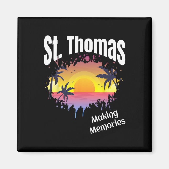 Aimant St Thomas Faire des souvenirs de jumelage vacances (Devant)