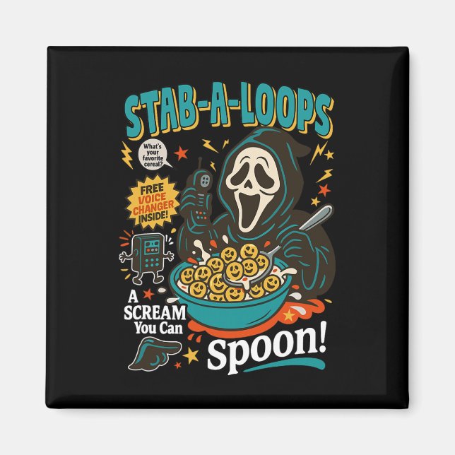 Aimant Stab-a-loops Horror Cereal Box Halloween Killer Br (Devant)