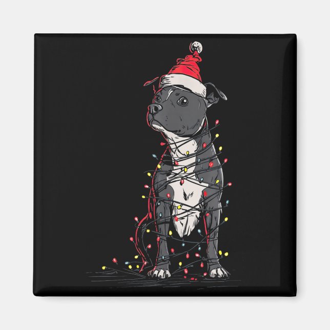 Aimant Staffordshire Bull Terrier Christmas Graphics Dog  (Devant)