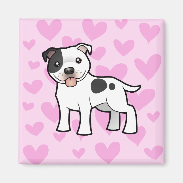 Aimant Staffordshire Bull Terrier Love (Devant)