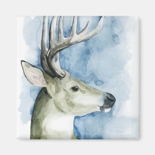 Aimant Stag errant - Aquarelle