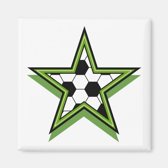 Aimant star de soccer vert (Devant)