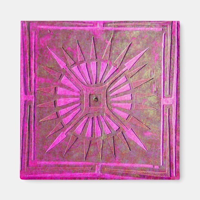 Aimant STAR DU MATIN, violet rose (Devant)