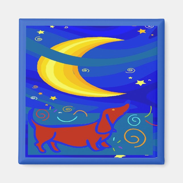 Aimant Starry Night Dachshund (Devant)