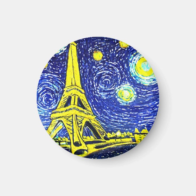 Aimant Starry Night Paris France (Devant)