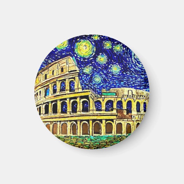 Aimant Starry Night Rome Italie (Devant)