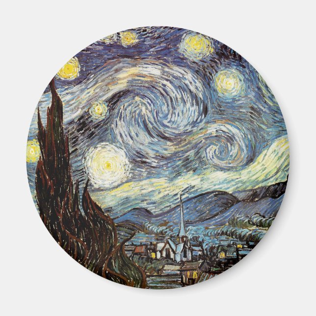 Aimant Starry Night Van Gogh Art (Devant)