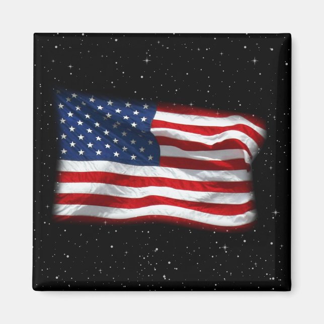 Aimant Stars and Stripes USA Patriotic American Flag (Devant)