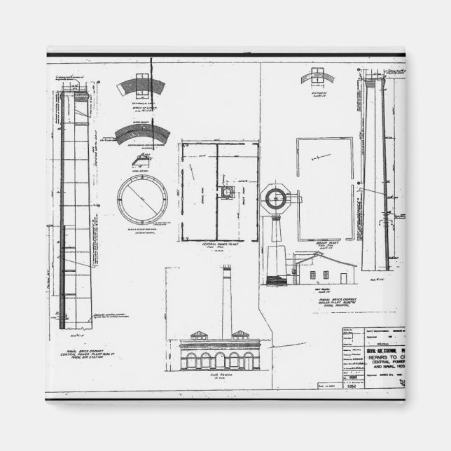 Aimant Station aérienne navale architecturale américaine (Devant)