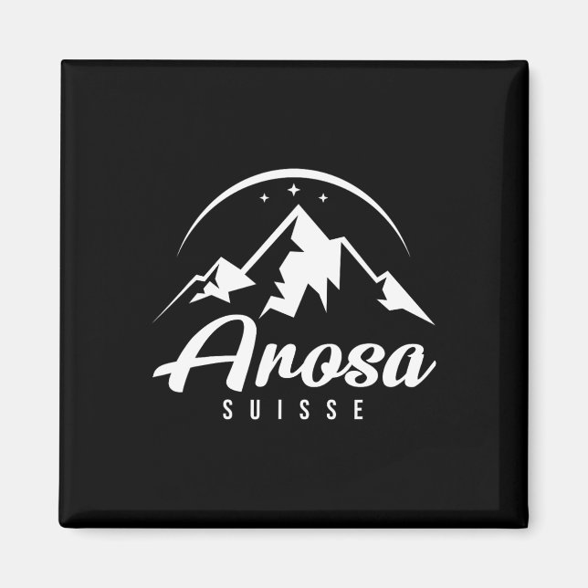 Aimant Station de ski Arosa Suisse Ski Snowboard (Devant)