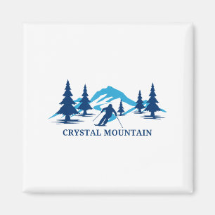 Aimant station de ski crystal mountain michigan skieur sk