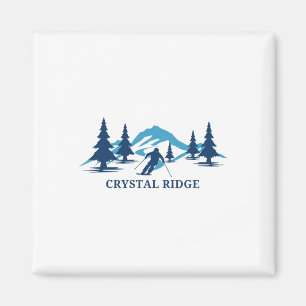 Aimant Station de ski Crystal Ridge Wisconsin Skieur Ski