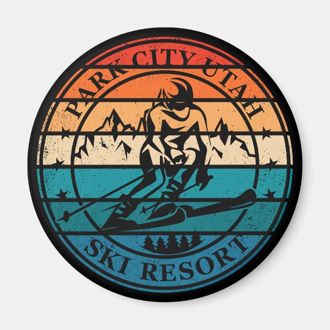 Aimant Station de ski de Park City Utah vintage (Devant)