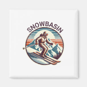 Aimant Station de ski d'hiver Retro Vintage Snowsin Utah