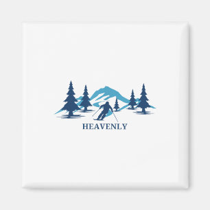 Aimant Station de ski HeavenCalifornia Ski Skier _1
