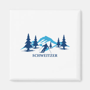 Aimant station de ski idaho schweitzer skieur ski