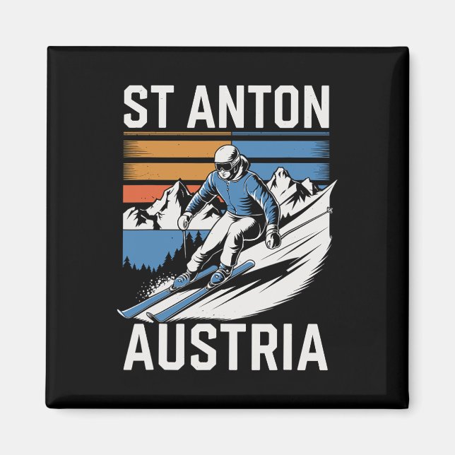 Aimant Station de ski Retro St Anton Autriche  (Devant)