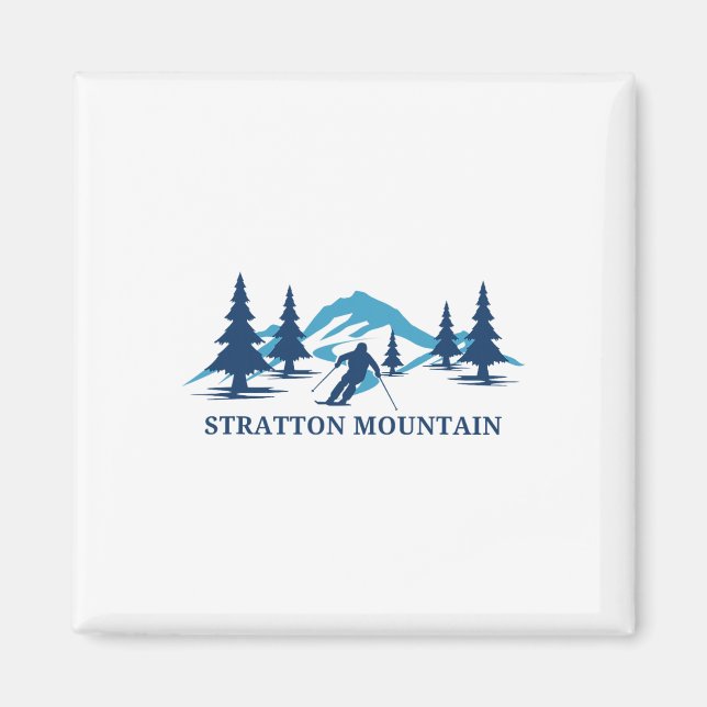 Aimant Station de ski Stratton Mountain Vermont Ski Skieu (Devant)