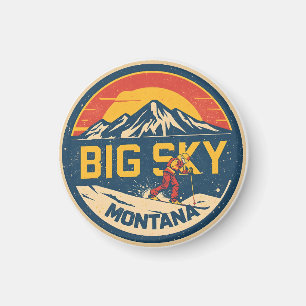 Aimant Station de ski vintage BIG SKY Montana Bozeman mon