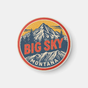 Aimant Station de ski vintage BIG SKY Montana Bozeman mon
