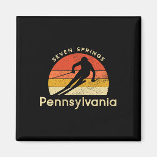 Aimant Station de ski vintage Seven Springs Pennsylvanie 