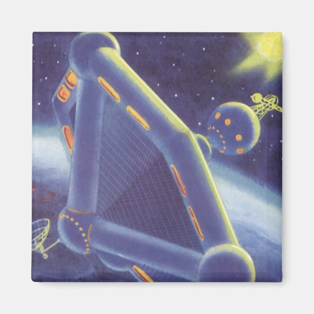 Aimant Station spatiale orbitante de science-fiction vint (Devant)